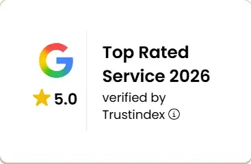 Top Rated Service 2026 — verified by Trustindex on Google